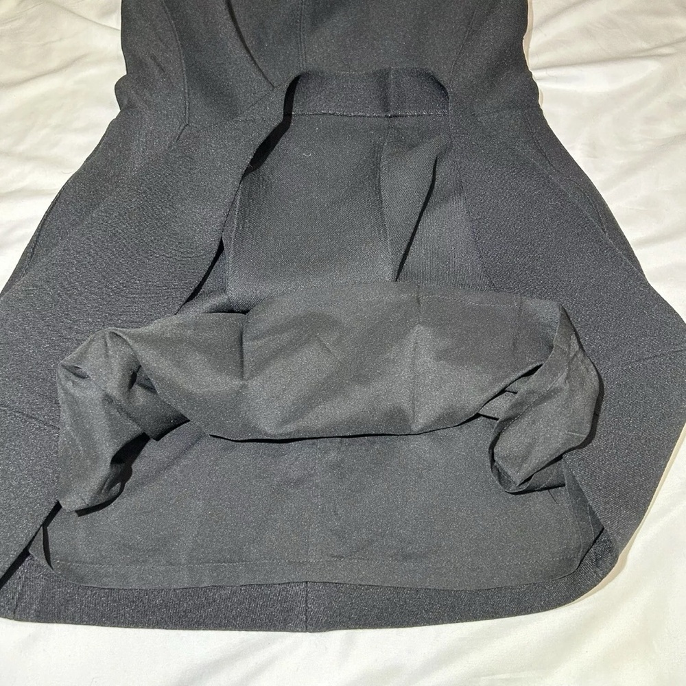 Vince Inverted Dress V-Neck Side Pockets Black Size 6 - Picture 7 of 11
